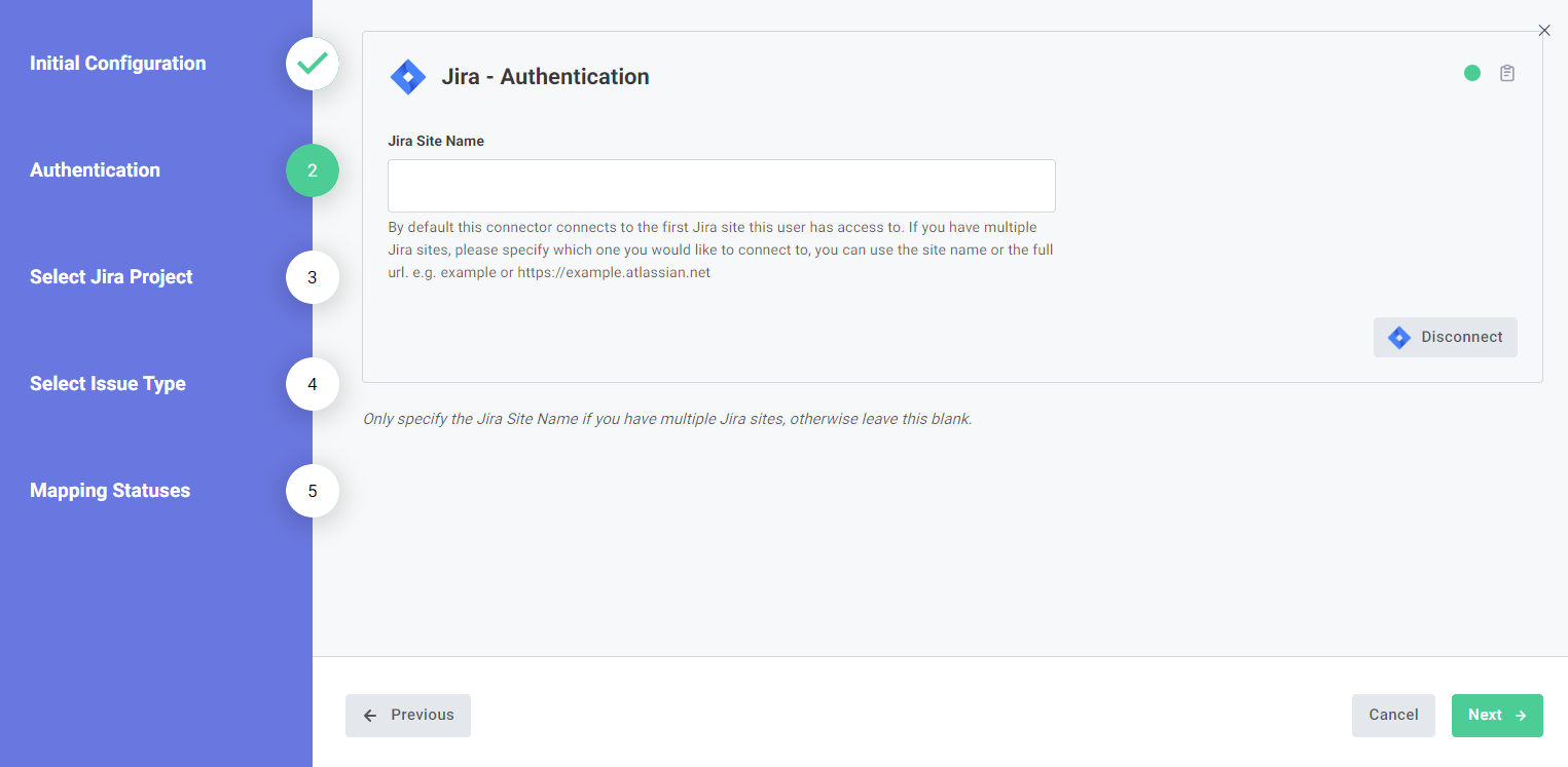 Screenshot of Jira authentication