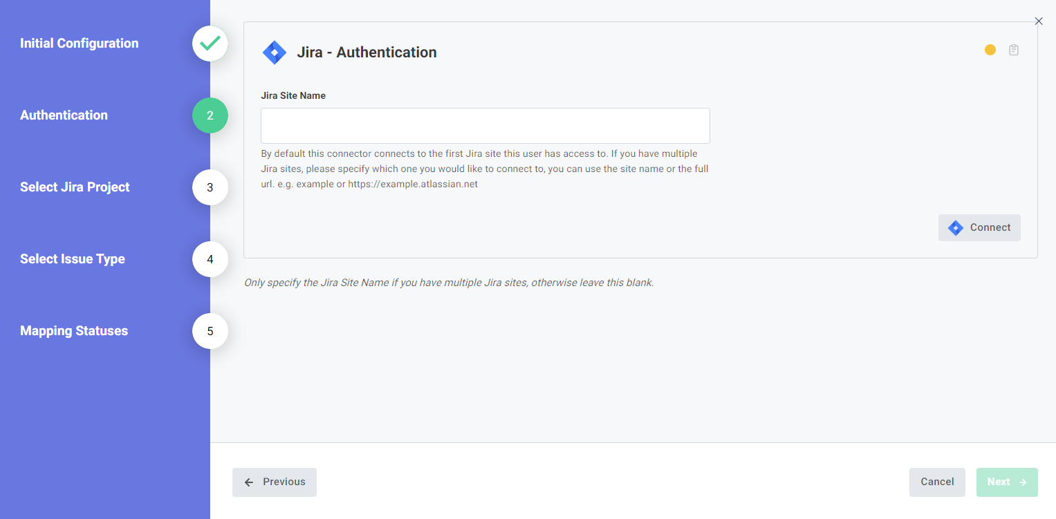 Screenshot of Jira authentication