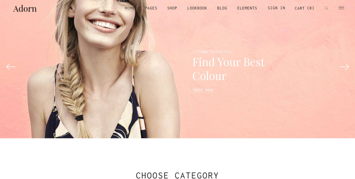 Screenshot of the Adorn WooCommerce theme.