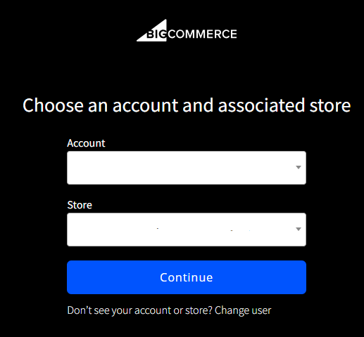 Screenshot of choose store