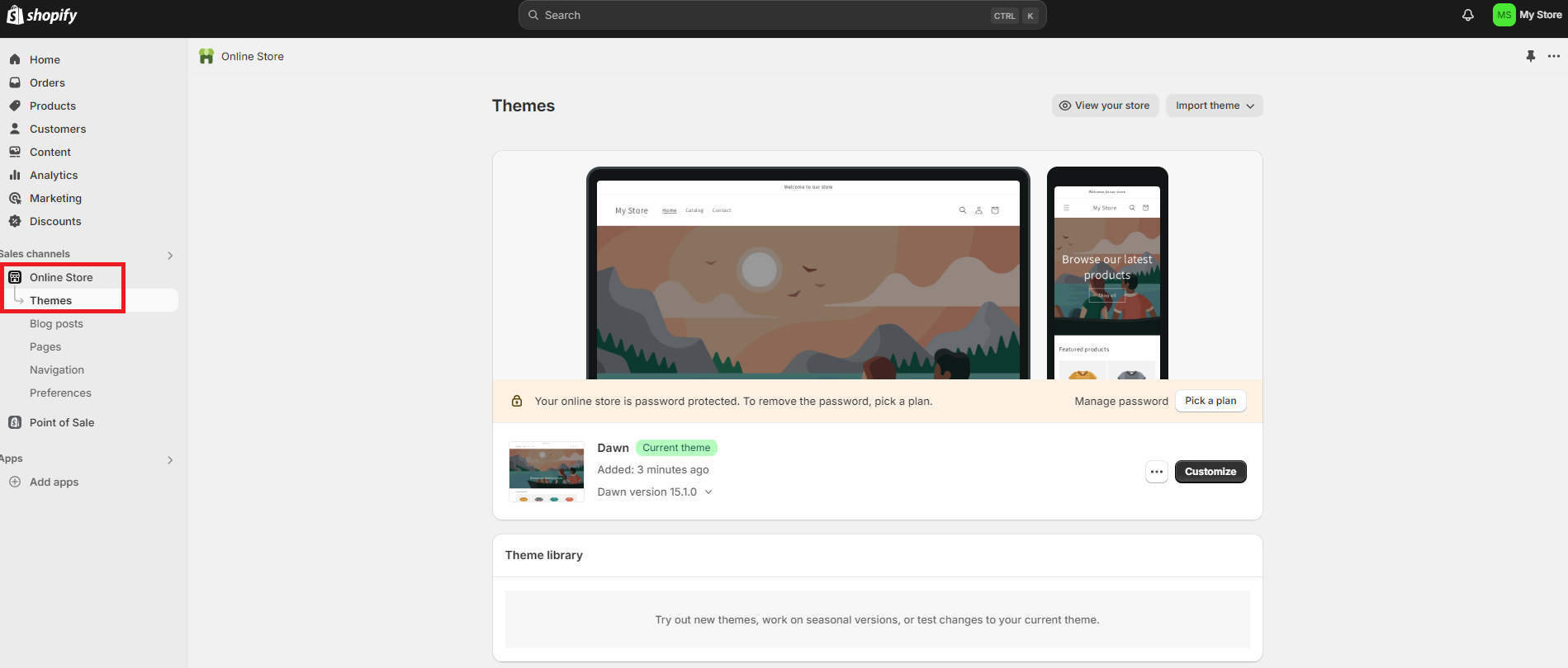 Screenshot of Themes