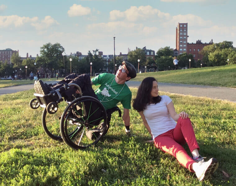 Jonathan and his girlfriend in the park